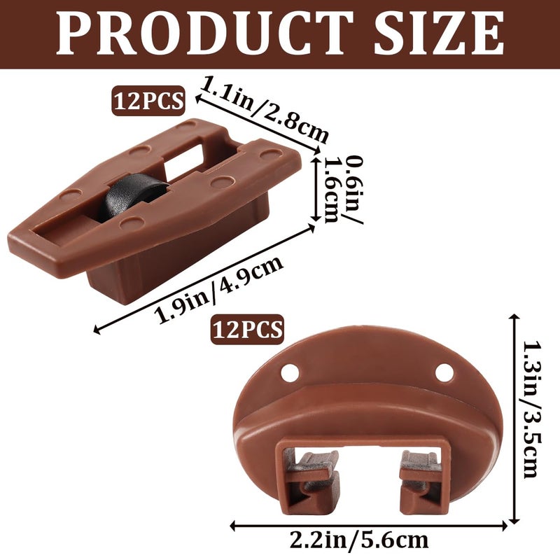 ROPCIA 12 Set Drawer Guide Kit, Enhanced Commercial Slide Style Drawers for Kenlin Rite-Trak II 168, Vaughan Bassett, Legacy, Replacement Dresser Drawer Slides Repair Kit with Roller - Image 2